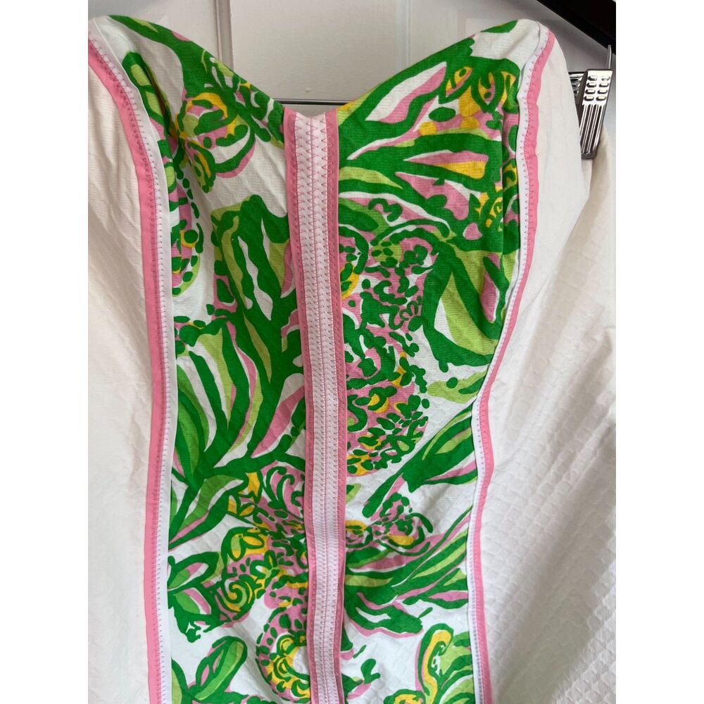 Lilly Pulitzer Angela Seeing Pink Elephants Strapless Sweetheart Dress SZ 10 NWT - Picture 3 of 13